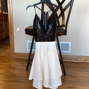 Black & White sparkly homecoming dress
